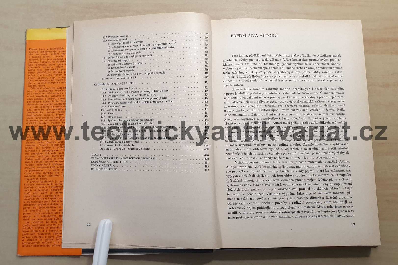 Přenos tepla zářením - H.C. Hottel, A.F. Sarofim (1979)