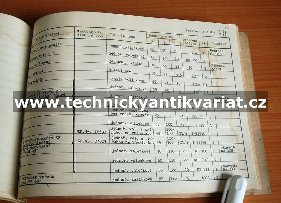 Valivá ložiska pro traktory