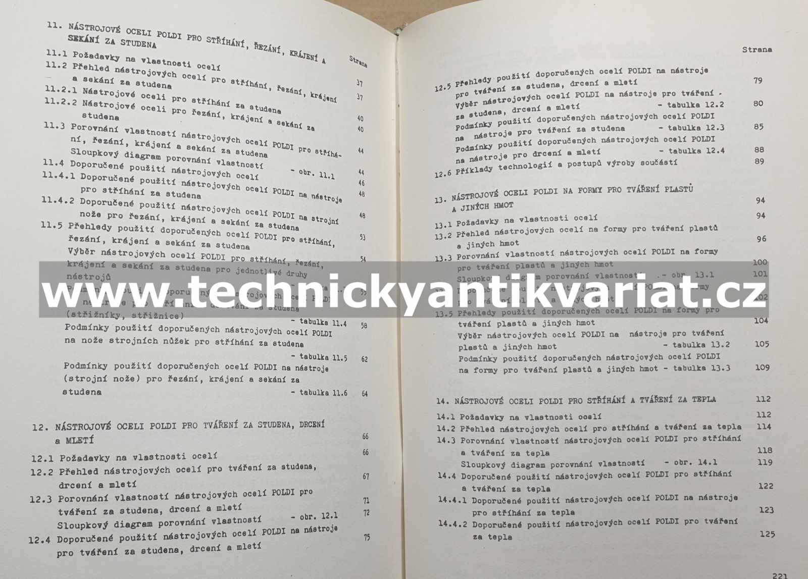 Nástrojové oceli Poldi a jejich použití I.,II.