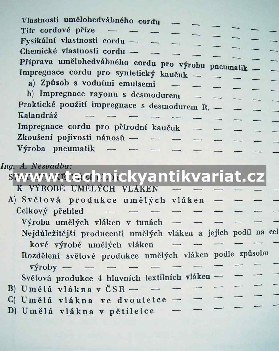 Výroba umelých vláken - Rudolf Klatt (1949)