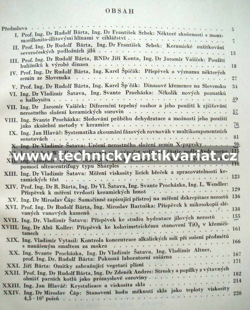 Technologie silikátu I. II.