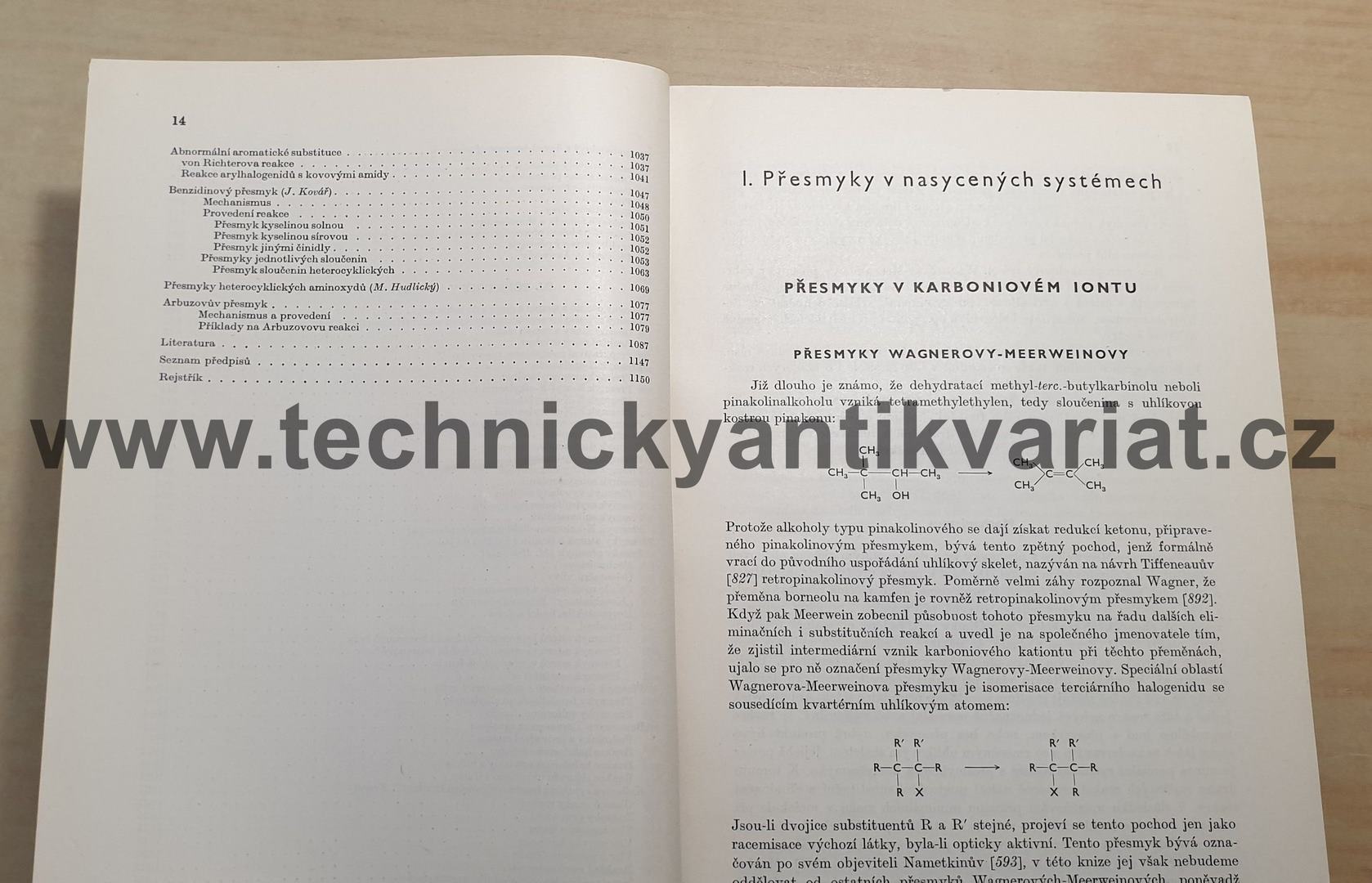 Preparativní reakce v organické chemii VIII. Molekulární přesmyky - Kovář, Hudlický, Ernest