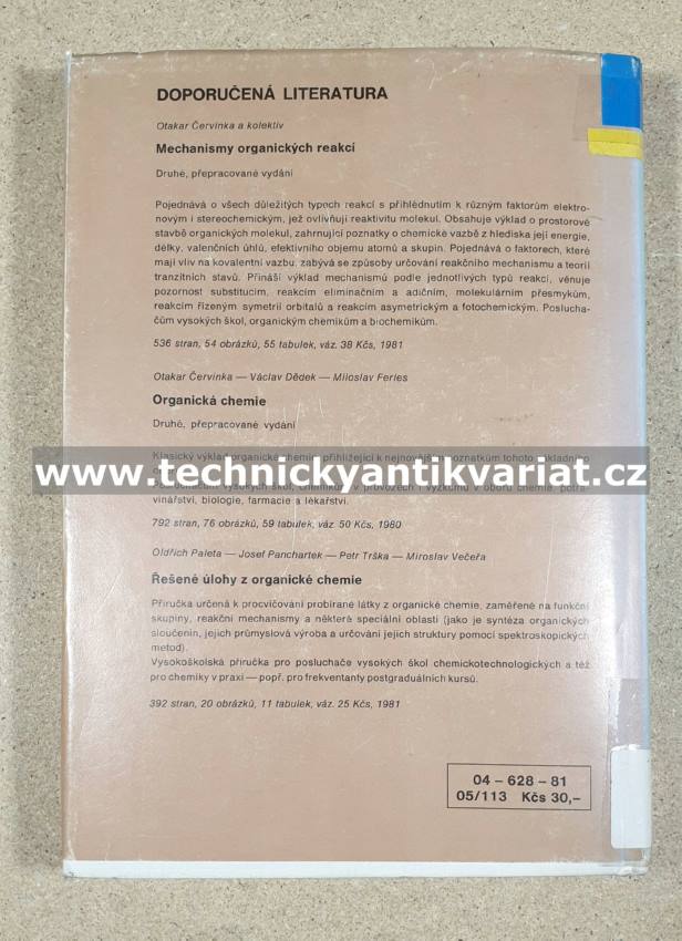 Reakční mechanismy v organické chemii - Panchartek, Štěrba, Večeřa (1981)