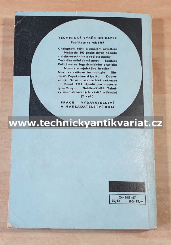 Tabulky normalizovaných závitů a šroubů - Seidler, Kolář (1967)