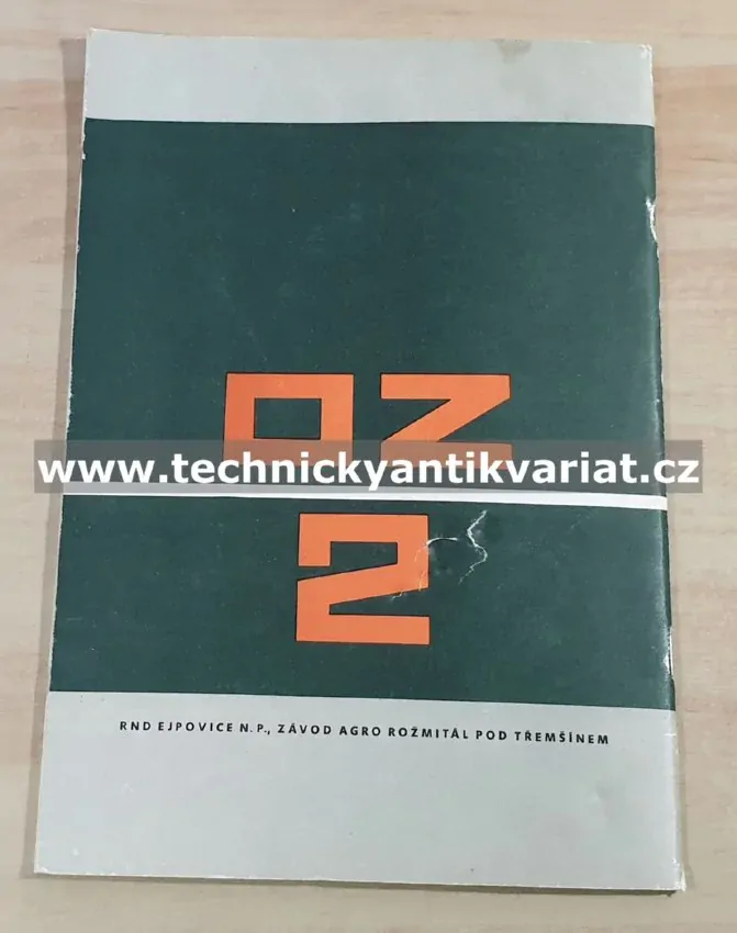 Obraceč zelené a zavadlé píce OZ2 - návod k obsluze, katalog dílů (1977)