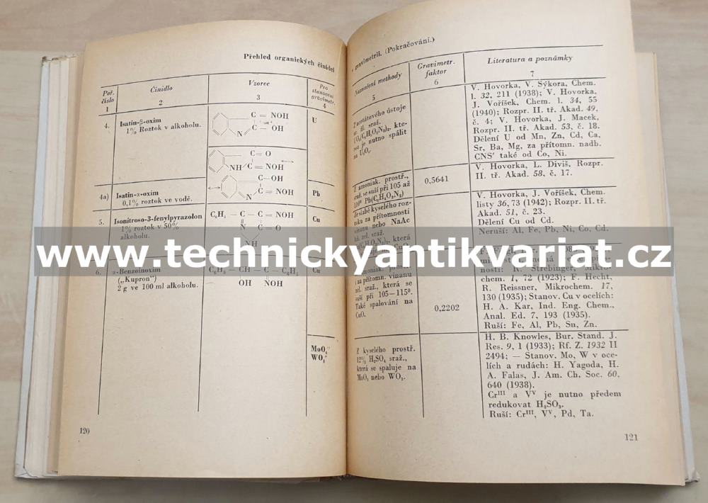Chemická laboratorní příručka tabulky - Oldřich Hanč (1951)