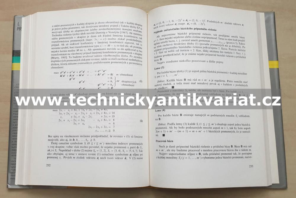 Linearne programovanie - Plesnik, Dupačová, Vlach (1990)