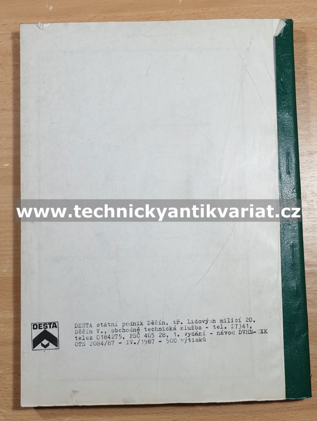 DESTA DVHM 3522 TXK návod k obsluze (1987)