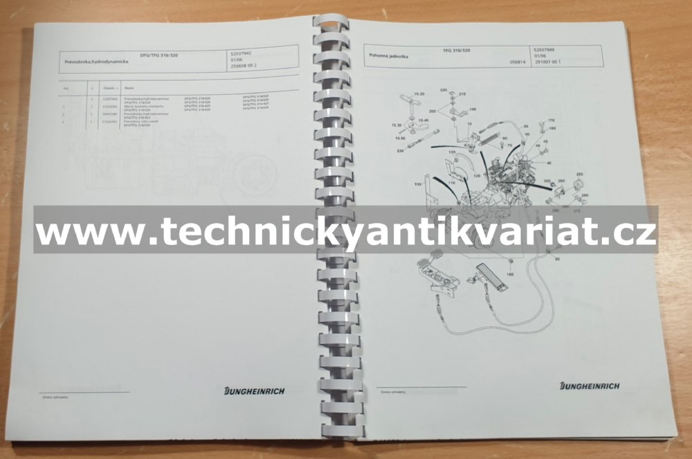 Jungheinrich TFG 316 GE120-450DZ katalog náhradních dílů (2006)