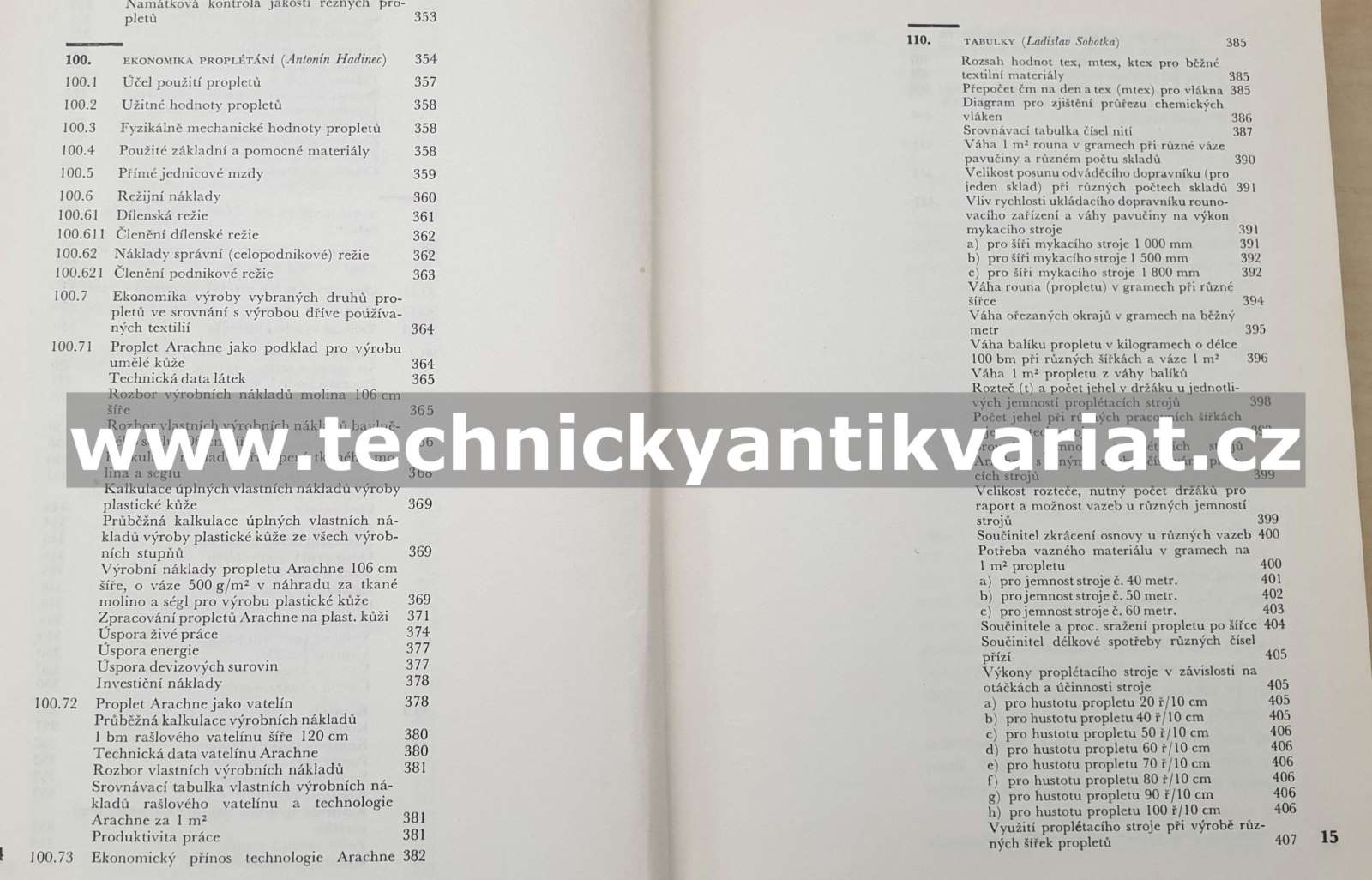 Textilní technologie proplétání, systém Arachne - Ladislav Sobotka (1971)