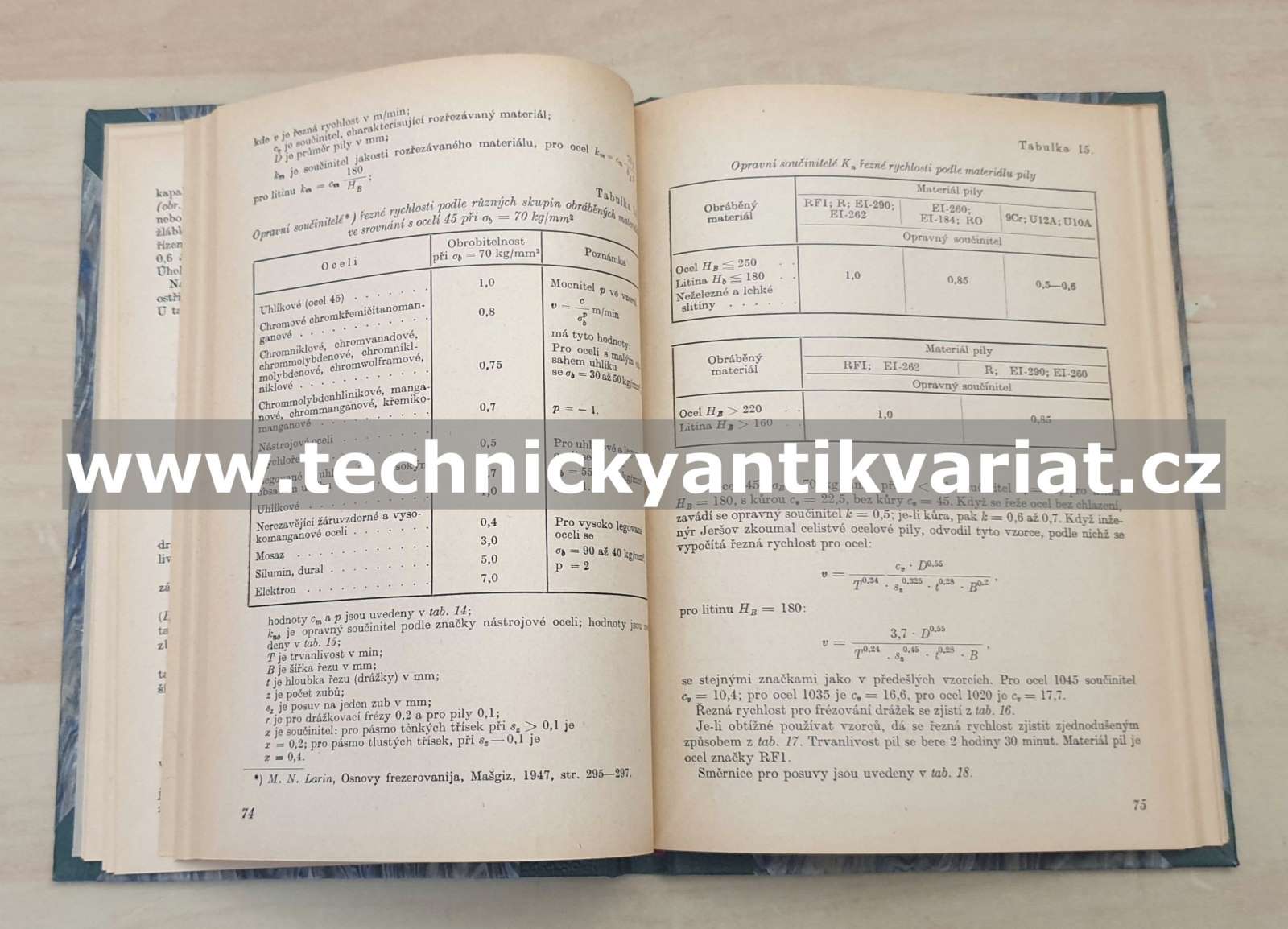 Řezání kovů kotoučovými pilami - P.F.Skvorcov (1952)