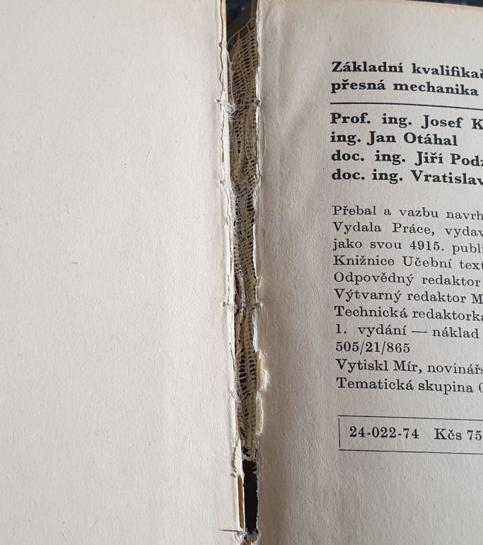 Základní kvalifikační učebnice přesná mechanika a optika - Kamarád, Otáhal, Podzimek, Šulc (1974)