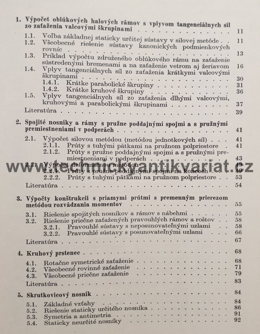 Výpočty prútových a plošných konštrukcií - Harvančík, Drahoňovský (1970)