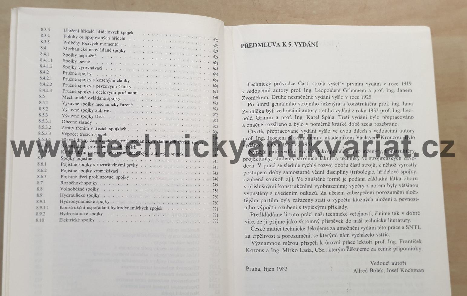 Části strojů 1, 2.svazek - Bolek, Kochman a kol. (1989, 1990)