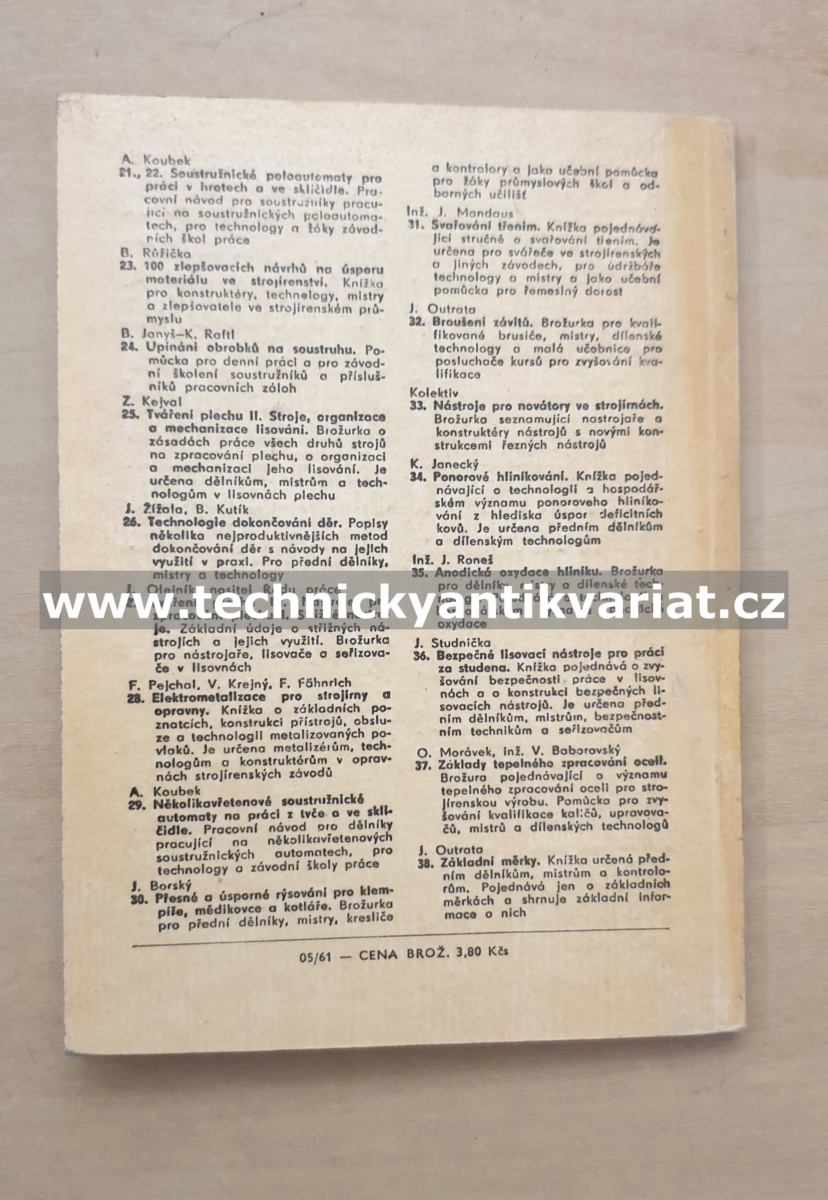 Revolverové soustruhy - Antonín Koubek (1961)