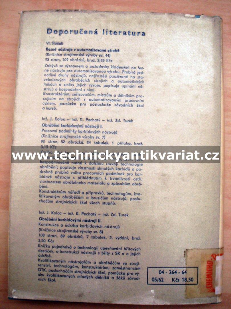 Slinuté karbidy pro obrábění - Dlouhý, Houdek, Koloc (1964)
