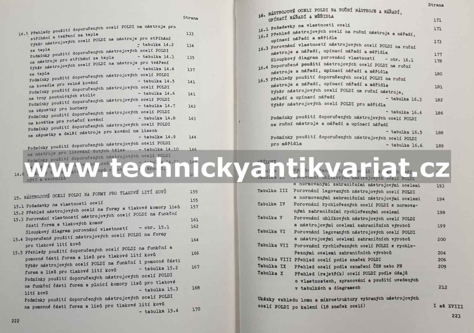 Nástrojové oceli Poldi a jejich použití I.,II.