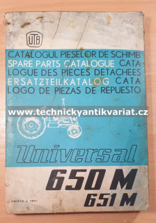 Traktor 650M, 651M universal - katalog náhradních dílů (1970)