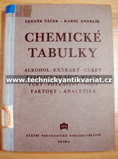Chemické tabulky - Žáček, Andrlík (1953)