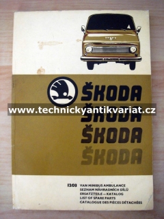 Škoda 1203 VAN, MINIBUS, AMBULANCE, COM, ROL - seznam náhradních dílů (1971-1972)