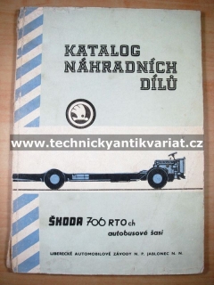 Škoda 706 RTOch Autobusové šasi - katalog náhradních dílů (1972)