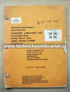 Vysokozdvižný akumulátorový vozík EV 701, EV 702 - katalog náhradních dílů