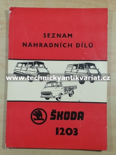 Škoda 1203 VAN, MINIBUS, AMBULANCE, COM, ROL - seznam náhradních dílů (1974)