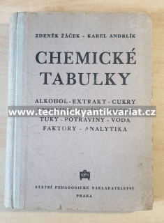 Chemické tabulky - Žáček, Andrlík (1953)
