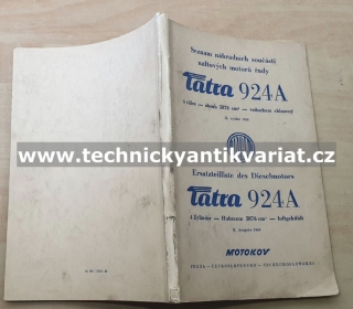 Tatra 924A - seznam náhradních dílů (1960)