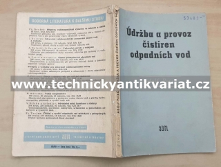 Údržba a provoz čistíren odpadních vod - Adolf Petrů (1958)
