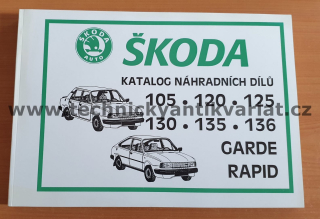 Škoda 105 120 125 130 135 136 Garde Rapid - seznam náhradních dílů (1994)