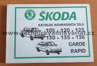 Škoda 105 120 125 130 135 136 Garde Rapid - seznam náhradních dílů (1994)