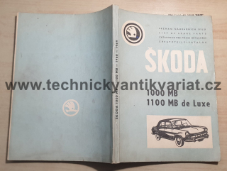 Škoda 1000MB, 1100MB de Luxe - seznam náhradních dílů (1968-1969)